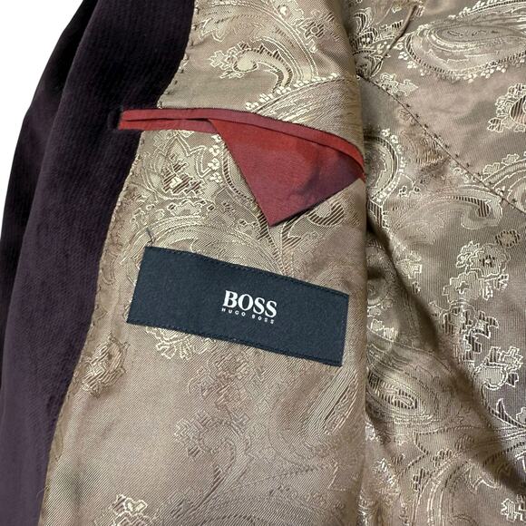 Hugo Boss Maselli Velvet Plum Purple Blazer Sportscoat 42L - Picture 8 of 11
